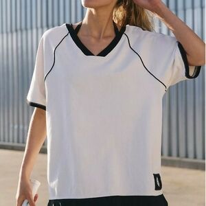 Free People Movement Baseline Solid Tee in black and white